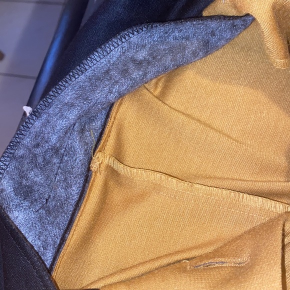 Yellow/black Pea Coat. Button down black buttons perfect for spring time! - Picture 5 of 5